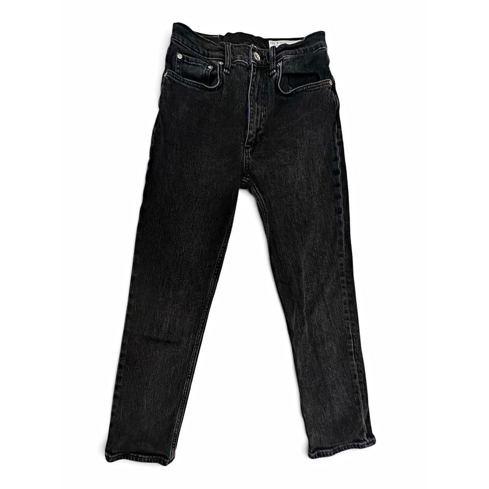 rag & bone Wren High-Rise Slim Straight Jeans 26 Highland Black